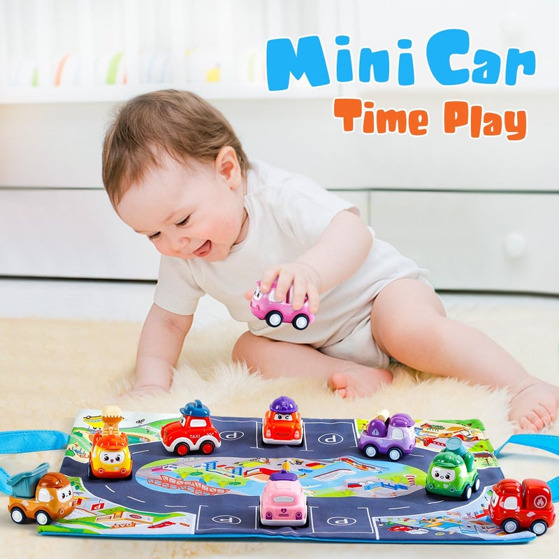 Kiddiworld Mini Car Toys for 1 Year Old Boy Gifts  12 Sets Pull-Back Trucks with Playmat/Storage Box for Toddlers Age 1-2  Baby Toys 12-18 Months  1st Christmas Birthday Gifts for One Year Olds - Image 2